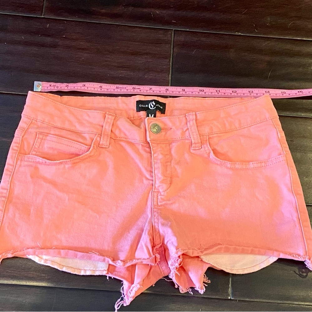 Salmon Coral Cutoff Shorts